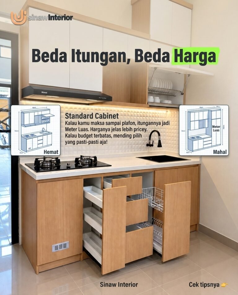 Budget Terbatas? Kabinet Kitchen Set Tidak Harus Sampai Plafon