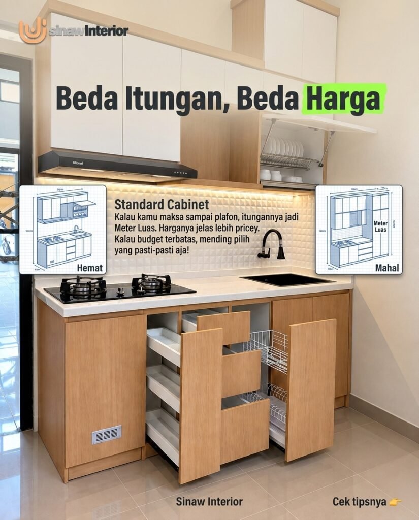 Budget Terbatas? Kabinet Kitchen Set Tidak Harus Sampai Plafon